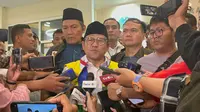 Calon wakil presiden nomor urut 1, Muhaimin Iskandar (Gus Imin) di Surabaya, Jumat (12/1/2024) (Liputan6.com/Muhammad Radityo Priyasmoro)
