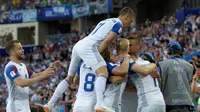 Selebrasi gol yang dicetak striker Timnas Islandia, Alfred Finnbogason ke gawang Timnas Argentina pada laga perdana Grup D Piala Dunia 2018. (Juan Mabromata / AFP)