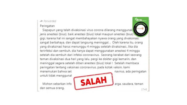 Cek Fakta anestesi