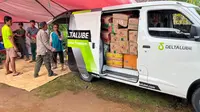 Peduli Kemanusian, Deltalube Berikan Bantuan ke Korban Banjir Sukabumi