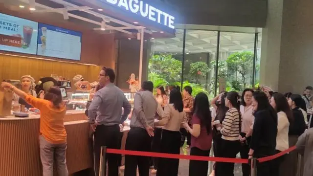Paris Baguette Buka Gerai Mini di Gedung BEI Jakarta.  (Liputan6.com/Henry)
