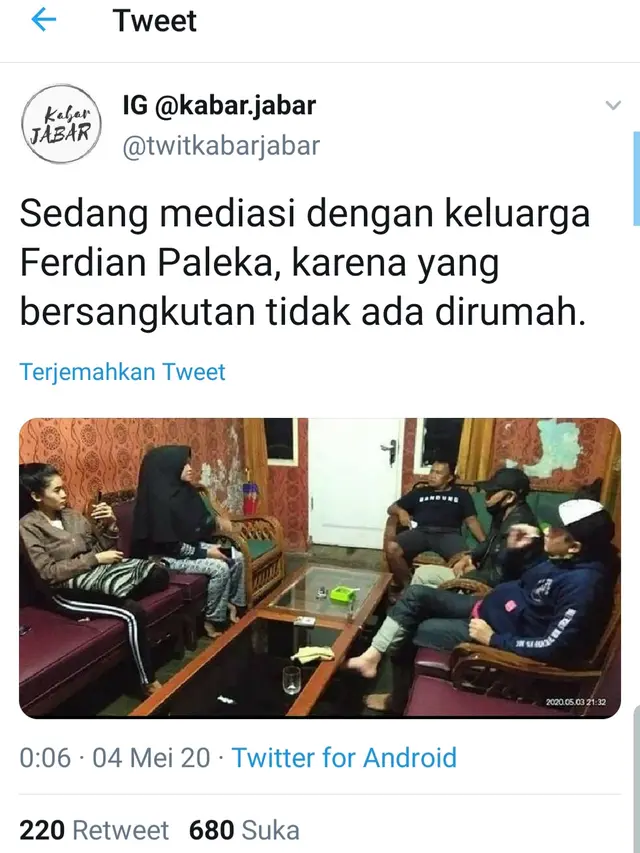 Unggahan akun Kabar Jabar. (Foto: Twitter @twitkabarjabar)
