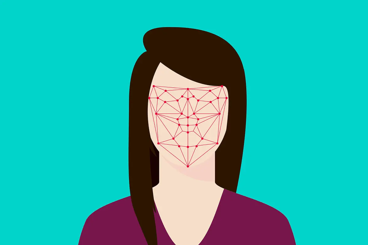 Ilustrasi facial recognition, pengenalan wajah