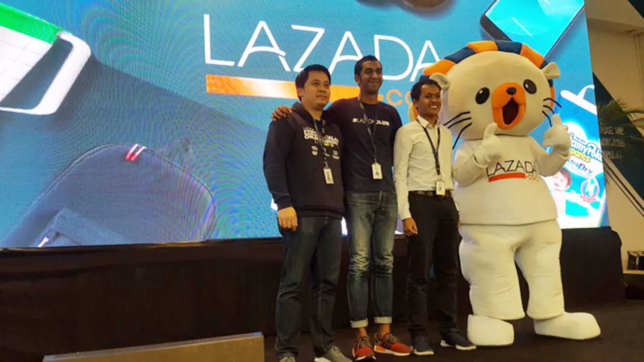 CMO Lazada Indonesia, Ahmad Alkatiri di Press Conference Lazada Business Performance di Jakarta, Rabu (17/1/2018).