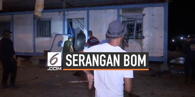 VIDEO: Rentetan Ledakan Bom Hantam Pos Polisi Gaza