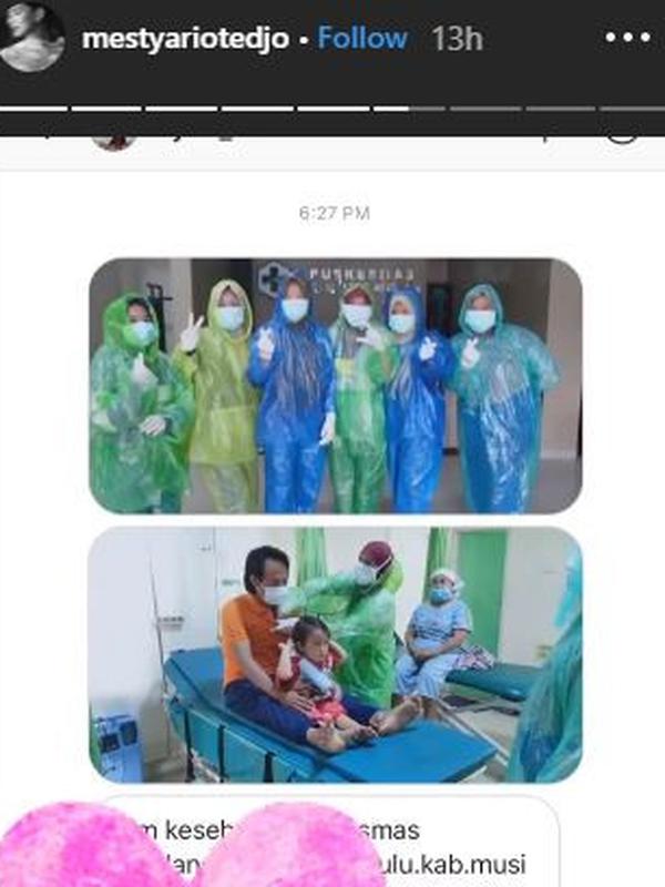 Mesty Ariotedjo, selebritas dan dokter yang baru menyelesaikan program spesialis anak itu menagih janji pemerintahan Jokowi untuk menyediakan APD bagi paramedis yang menangani pasien COVID-19. (dok. Insta Story @mestyarioetdjo/Dinny Mutiah)
