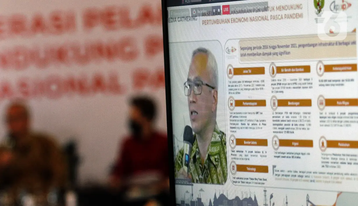 Pada dsikusi bertajuk "Akselerasi Pelaksanaan PSN Untuk Mendukung Pertumbuhan Ekonomi Nasional Pasca Pandemi, keberadaan Proyek Strategis Nasional telah terbukti meningkatkan investasi dan menciptakan lebih dari 11 juta lapangan pekerjaan bagi seluruh rakyat Indonesia. (Liputan6.com/HO/Ading)