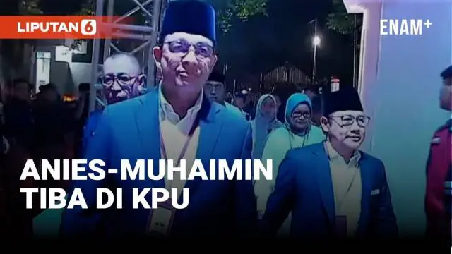 VIDEO: Momen Anies - Muhaimin Tiba di Gedung KPU