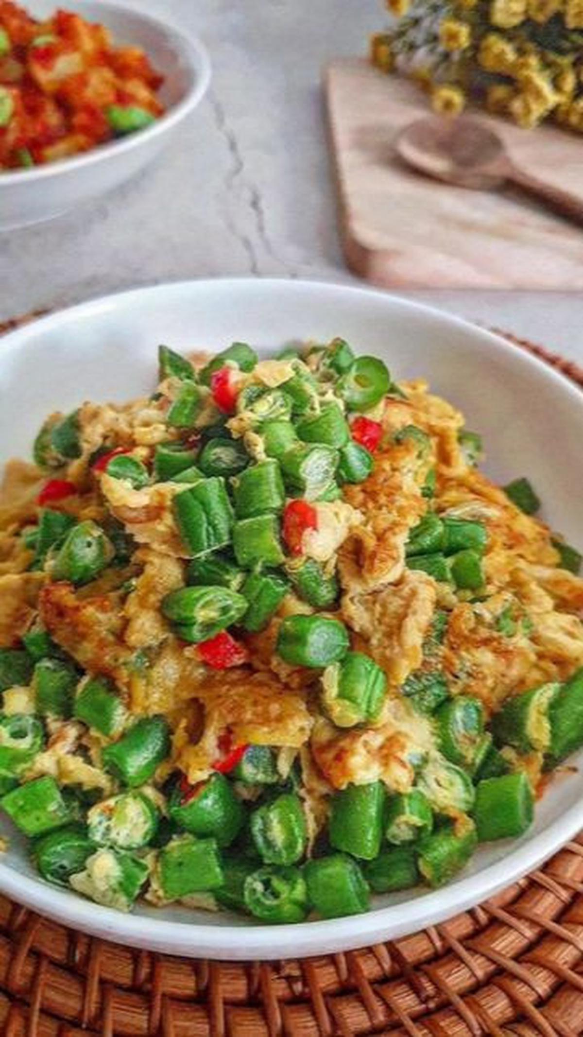 4. Resep Menu Lauk Buka Puasa: Telur Dadar Buncis<br>