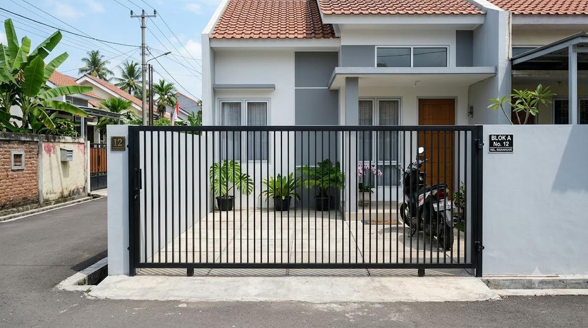 Model Gerbang Besi Hollow untuk Rumah Tipe 36/AI Generated