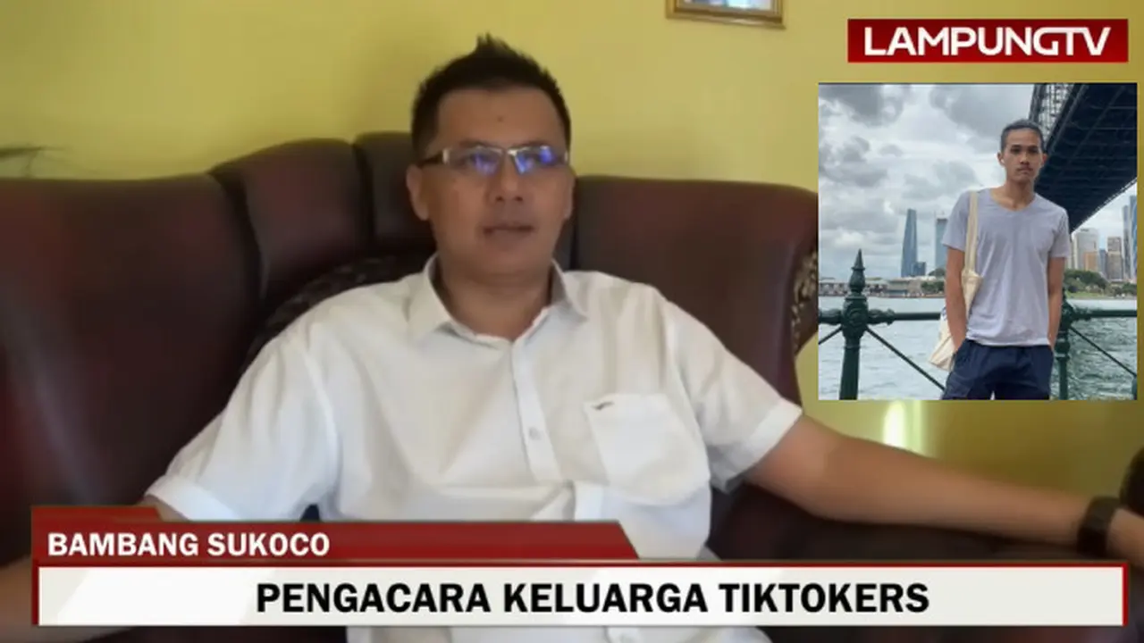 Pengacara Keluarga Bima Yudho Saputro, Bambang Sukoco, Mengatakan Bahwa Ayah Pemilik TikTok Awbimax Reborn, Juliman Sugiono Stres dan Takut Usai Dimaki Gubernur Lampung, Arinal Djunaidi (Tangkapan Layar Youtube LampungTV)