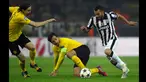 Duel panas terjadi di leg kedua 16 besar Liga Champions antara  Borussia Dortmund dengan Juventus di Stadion Signal Iduna Park, German (18/3/15) . Juventus menang 3-0 atas Borussia Dortmund. (Reuters/Ina Fassbender)