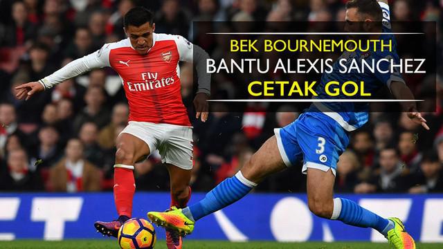 Video momen bek Bournemouth, Steve Cook, bantu Alexis Sanchez cetak gol untuk Arsenal di Premier League, Minggu (27/11/2016).
