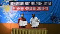 Tim Taskforce Kemenkes Wilayah Jawa Timur menggandeng Bina Wilayah Jawa Timur untuk menangani COVID-19 dalam pertemuan di Surabaya, Jawa Timur pada 3-5 November 2020. (Kementerian Kesehatan RI)