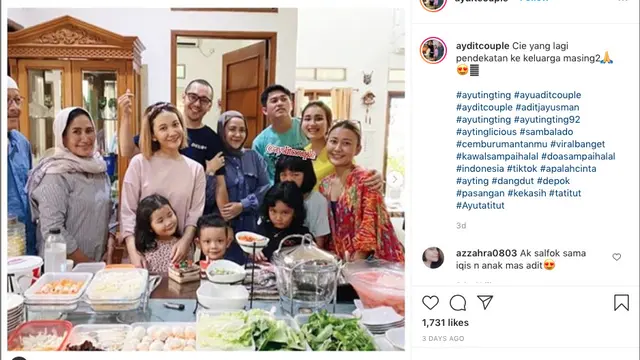 Ayu Ting Ting akrab bersama keluarga Adit Jayusman