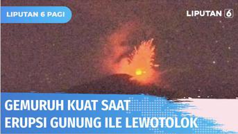 VIDEO: Gunung Ile Lewotolok Erupsi Disertai Suara Gemuruh Kuat