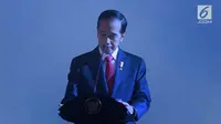 Presiden Joko Widodo memberi sambutan saat Rapat Kerja Nasional (Rakernas) IV Partai Nasdem di JIExpo Kemayoran, Jakarta Pusat, Rabu (15/11). (Liputan6.com)