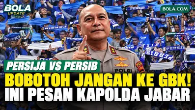 Kapolda Jawa Barat Irjen Pol. Pipit Rismanto mengimbau Bobotoh untuk tidak memaksakan diri datang ke Stadion GBK, Jakarta, saat Persib Bandung menghadapi Persija Jakarta, Sabtu (12/9/2026).