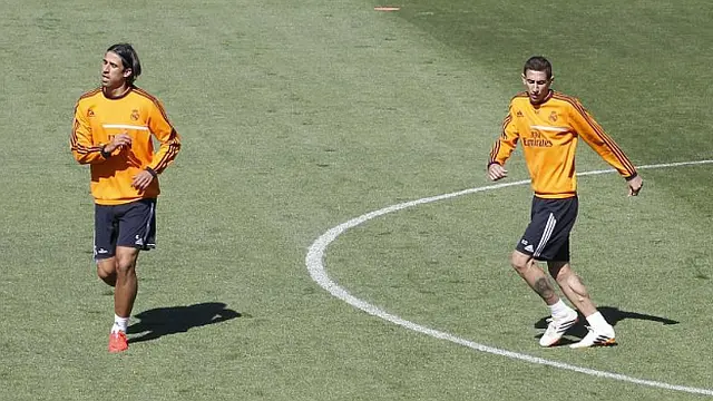 Dua pemain Real Madrid, Sami Khedira dan Angel di Maria