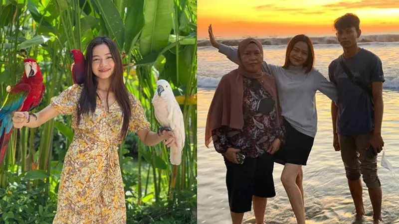 6 Potret Liburan Rara LIDA di Bali, Nikmati Sunset Bareng Ibu dan Adik