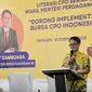 Wakil Menteri Perdagangan Jerry Sambuaga memberikan sambutan pada penutupan literasi CPO &ldquo;Dorong Implementasi Bursa CPO Indonesia&rdquo;, Selasa, 12 Desember 2023. (Foto: Kementerian Perdagangan)
