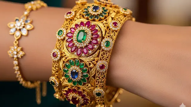 Bangle Bertatah Batu Permata Warna-warni