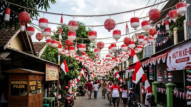Desain Dekorasi HUT RI dari Limbah Plastik yang Murah tapi Mencuri Perhatian/AI Generated