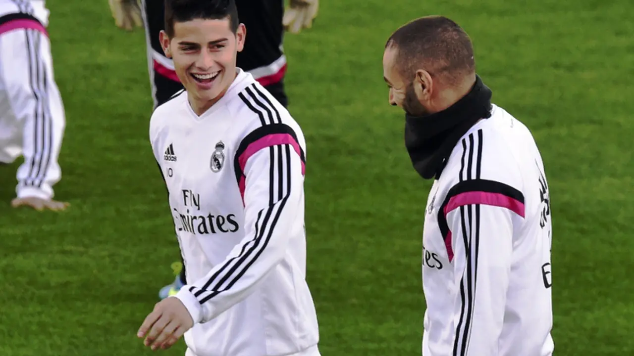 James Rodriguez dan Karim Benzema