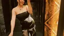 Sitha Marino mengunggah potret mirror selfienya yang menggemaskan. Penampilannya sempurna dengan balutan strapless dress berwarna hitam bermotif abstrak. Dress ini memiliki detail bagian rok yang semi transparan. [Foto: Instagram/sithamarino]