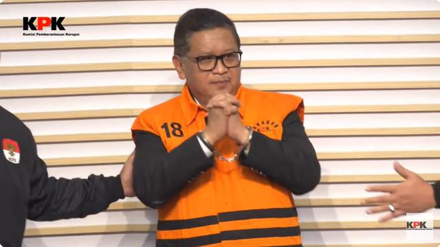 Komisi Pemberantasan Korupsi (KPK) mengumumkan penahanan Sekretaris Jenderal PDI Perjuangan atau Sekjen PDIP Hasto Kristiyanto usai pemeriksaan, Kamis (20/2/2025).