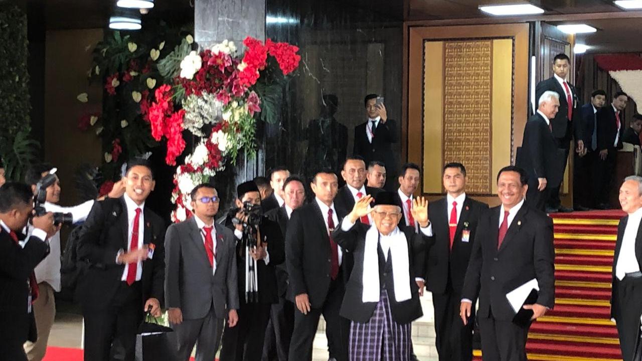 Ma'ruf Amin menghadiri sidang tahunan MPR 2019