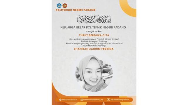 Kabar Duka Zhafirah Zahrim Febrina