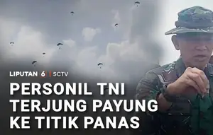 Personel TNI Terjun Payung ke Titik Panas