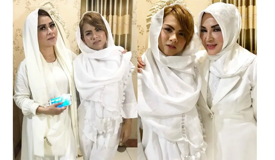 Evelyn Nada Anjani cantik pakai kerudung.