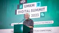 MenKopUKM Teten Masduki dalam acara UMKM Digital Summit 2023 di Convention Hall SMESCO, Jakarta.