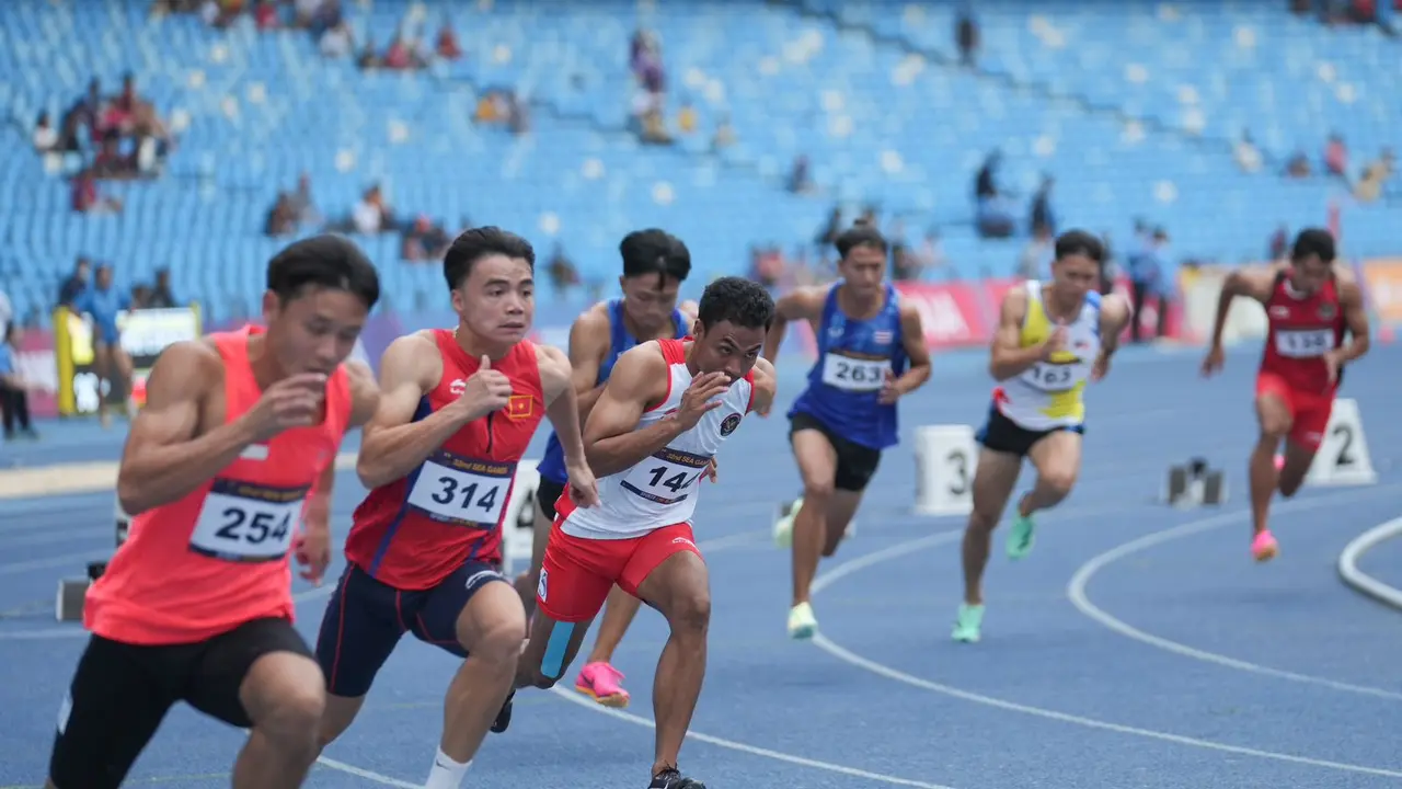 Lalu Muhammad Zohri saat tampil di SEA Games 2023