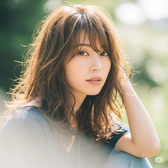 Layer Panjang dengan Poni See-Through Bangs