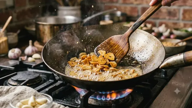 ilustrasi bawang putih goreng