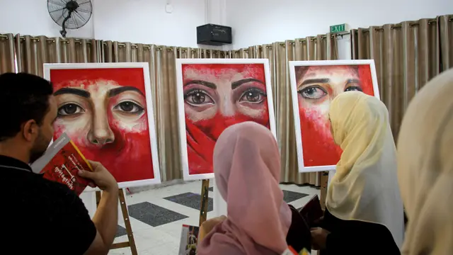 Mengungkap Kekerasan Perempuan di Gaza Lewat Lukisan
