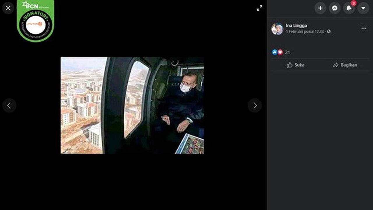 Gambar Tangkapan Layar Kabar Presiden Turki Recep Tayyip Erdogan Membangun 70 Ribu Pemukiman Elit Gratis (sumber: Facebook)