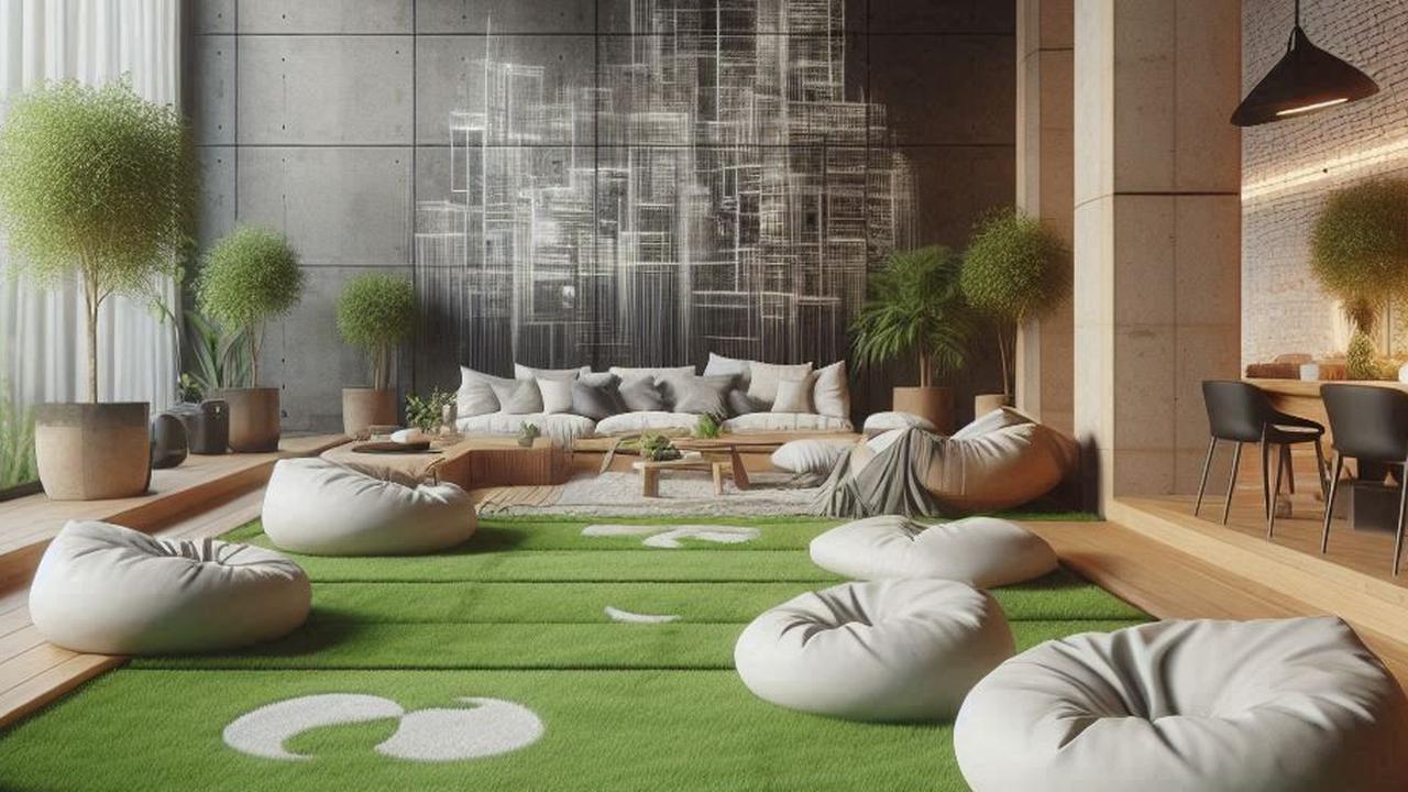 7 Ide Taman Rumput Sintetis Minimalis, Bikin Rumah Adem dan Nyaman untuk Lesehan