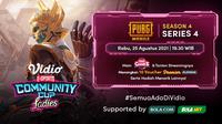 Jadwal dan Live Streaming Vidio Community Cup Ladies Season 4 PUBGM Series 4 di Vidio, Rabu 24 Agustus 2021. (Sumber : dok. vidio.com)