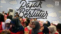 400 siswa dari 4 kampus di Jakarta mengikuti sosialisasi tentang Pajak Bertutur yang di selenggarakan oleh Dirjen Pajak Jakarta Barat, Jumat (11/8). (Liputan6.com/Johan Tallo)