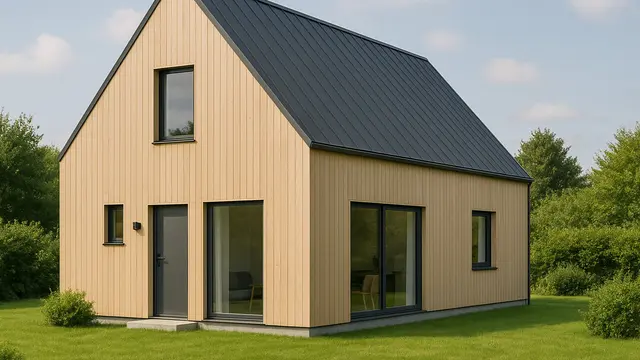 Inspirasi Rumah 2 Lantai Skandinavia dengan Atap Segitiga/via ChatGPT