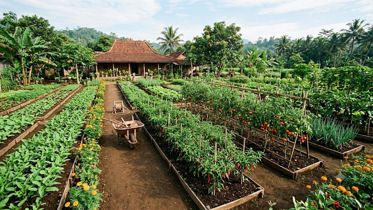 7 Inspirasi Kebun Rumah Ala Kampung di Lahan Luas Tapi Tetap Tertata Rapi