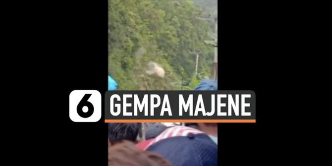 VIDEO: Gempa Majene, Detik-Detik Batu Besar Jatuh dari Pegunungan