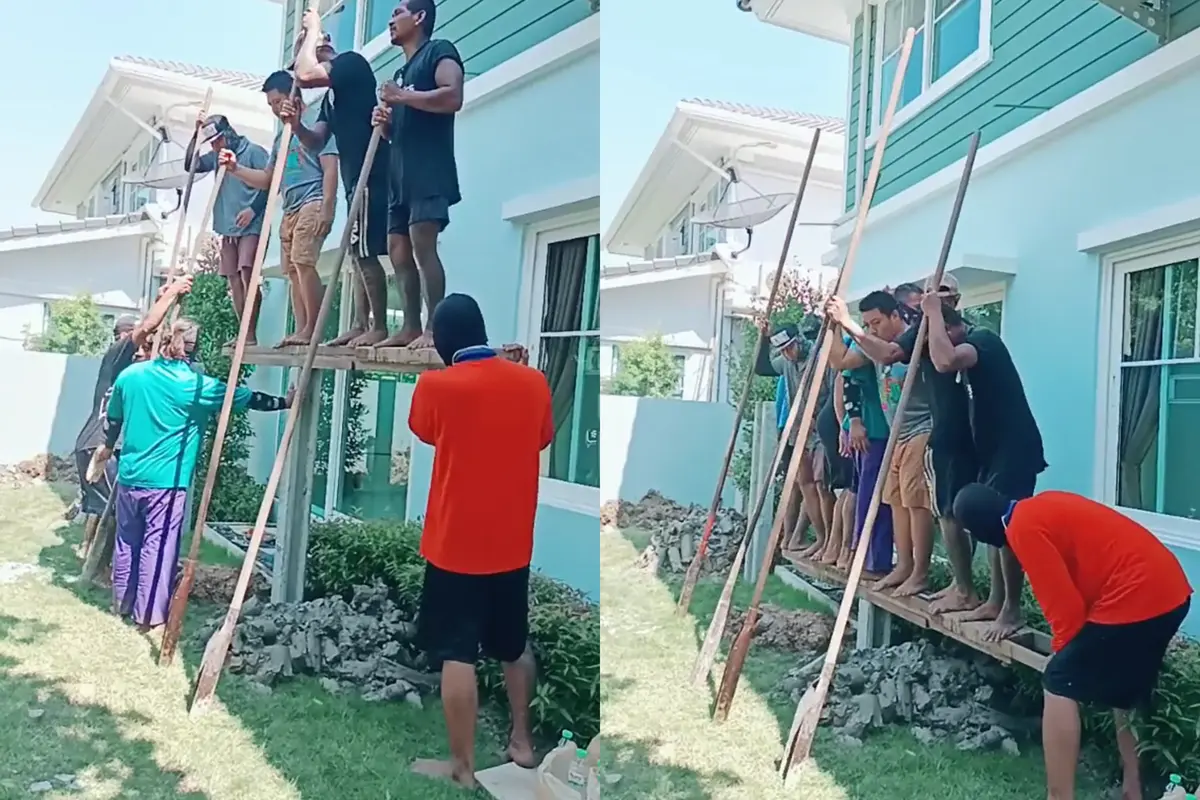 Aksi kuli bangunan menari di atas fondasi bikin warganet geger.
