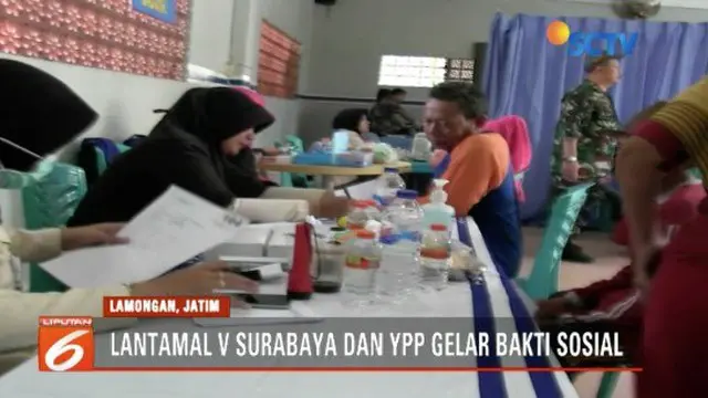 Lantamal V Surabaya dan YPP Emtek Grup gelar bakti sosial untuk warga pesisir utara Lamongan yang kurang mampu.
