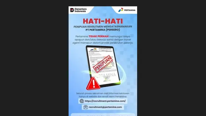 Klaim link pendaftaran lowongan kerja Pertamina 2026