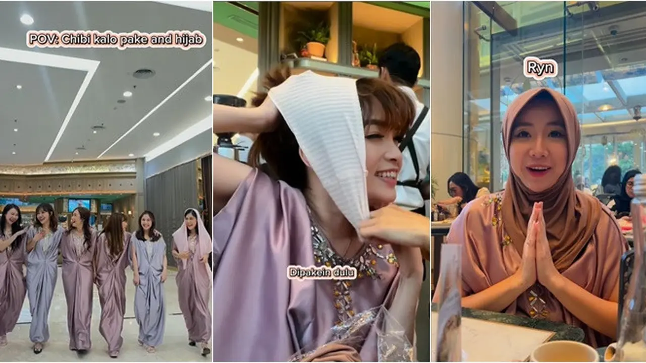 6 Potret Chibi Chibi Kompak Kenakan Kaftan, Angel dan Ryn Coba Pakai Hijab